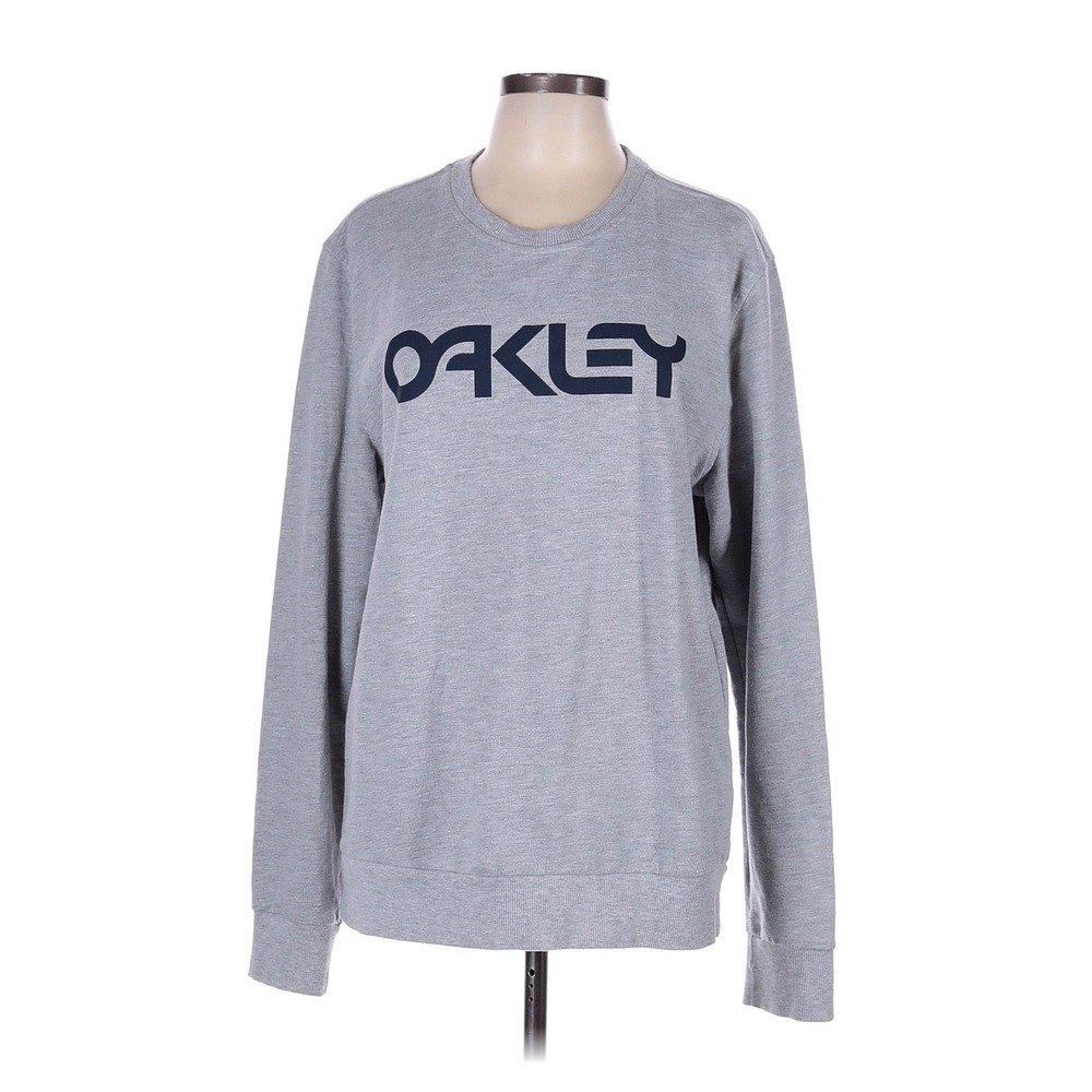 Oakley Mens Custom‎ Fit Crewneck Sweatshirt Heather Gray Logo CA35460 Sz XXL
